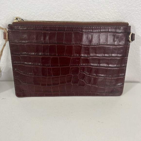 Brahmin crocodile Leather Chocolate Cherry Leather Clutch - Picture 7 of 12